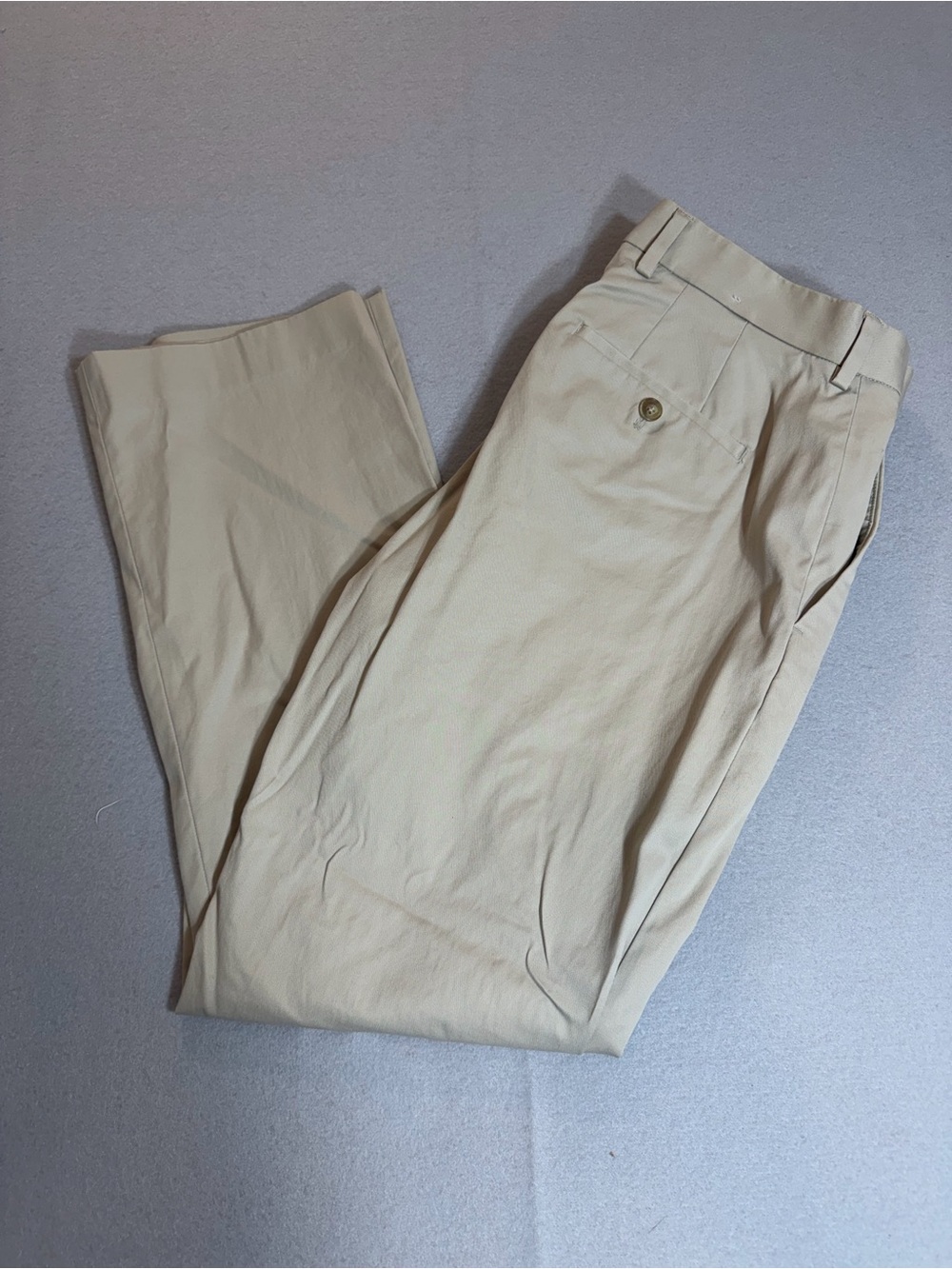 Express Agent Men's Chino Pants in Light Beige Relaxed Fit Straight Leg 30x30